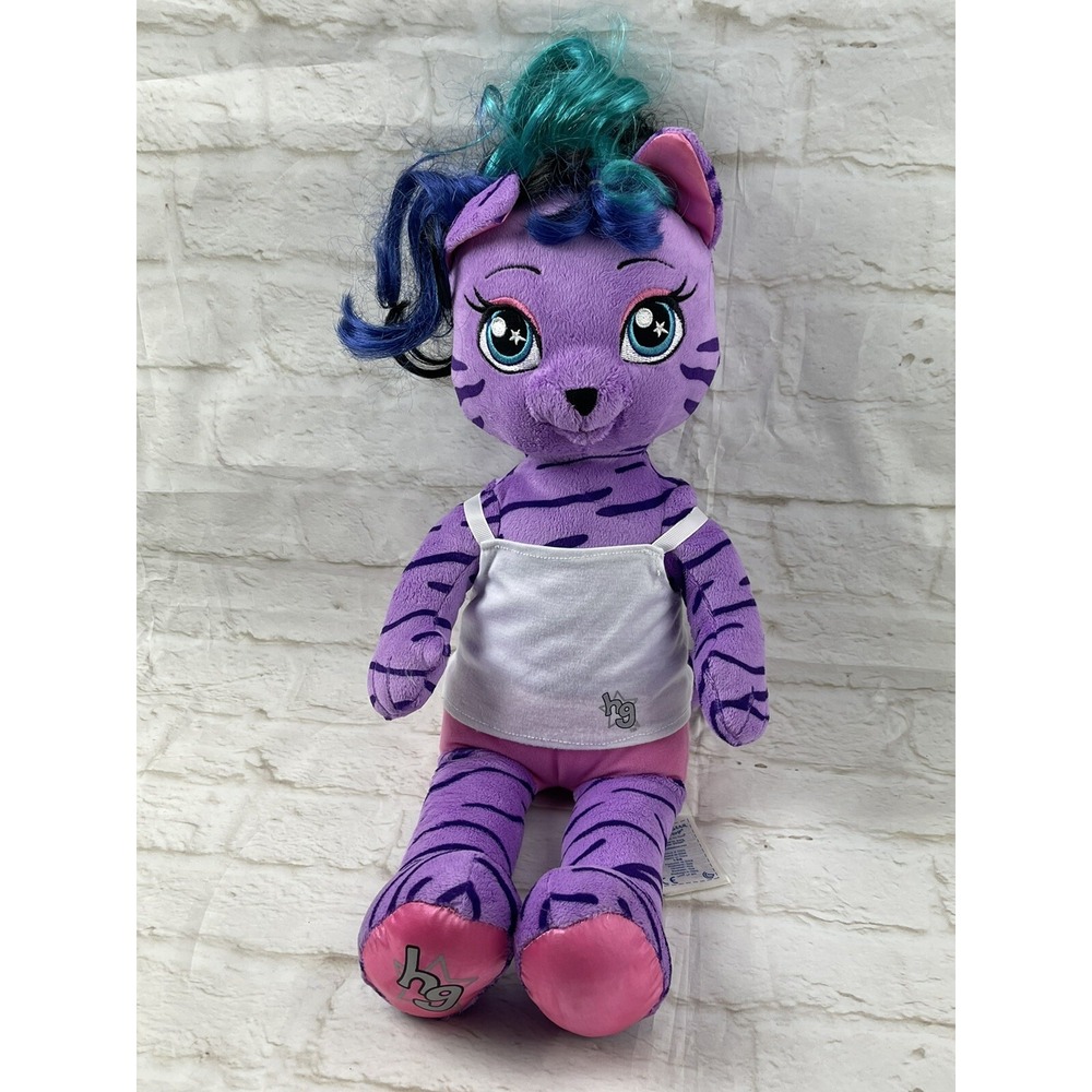⭐Build A Bear 20" HG TEEGAN Honey Girls Rock Star Purple Tiger Cat W/ Shirt